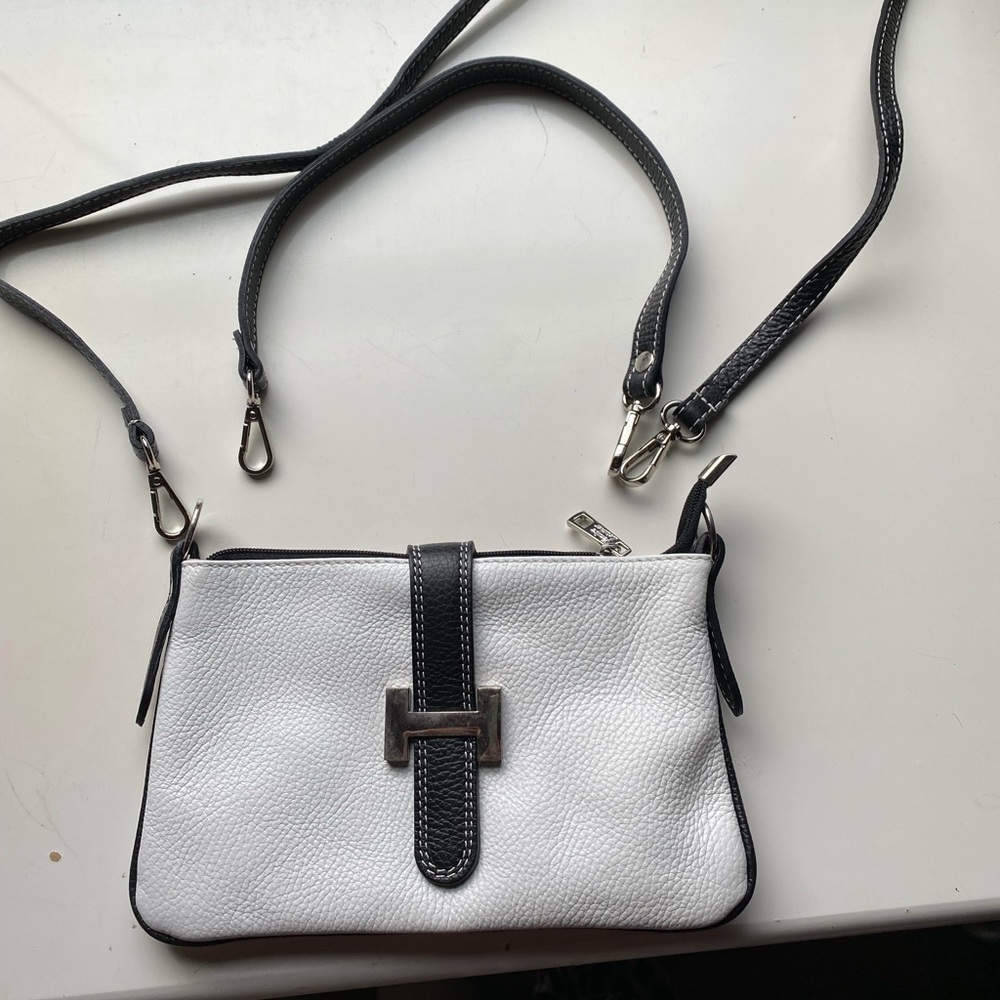 White leather crossbody